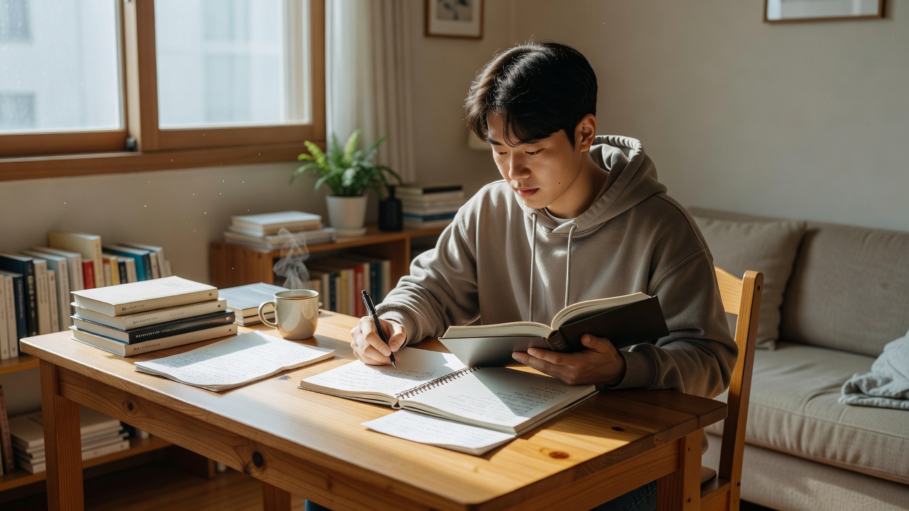 사회초년생 재테크 추천 전에 돈의 기본 개념을 공부하는 모습